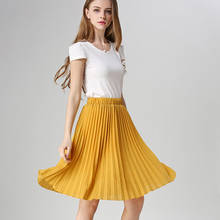Women Chiffon Pleated Skirt Vintage High Waist Tutu Skirts Womens Saia Midi Rokken 2019 Summer Style Jupe Femme Skirt 2024 - buy cheap