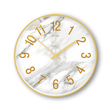 Silent Wall Clock Digital Wall Clocks Europe Round Decorative Hanging Clock Metal Frame Quartz Clock for Living Room Decor  O282 2024 - buy cheap