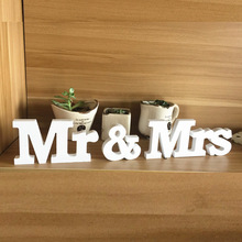 Personalized White Letter Mr and Mrs DIY wedding supplies wood hanger English wedding props ornaments Wedding Sign letters 2024 - buy cheap