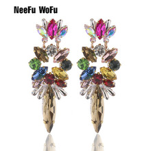 NeeFu WoFu-pendientes de resina para mujer, aretes de cristal, exageración, grandes, charm de moda, Brinco, oreja Oorbellen 2024 - compra barato