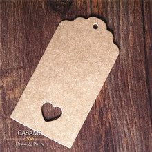 wholesale Brown Kraft Paper Tags Lace Scallop heart Label Luggage Wedding Note String DIY Blank price Hang tag Kraft Gift 2024 - buy cheap