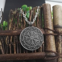 12pcs Helm of Awe Pendant with Runes viking rune  necklace SanLan 2024 - buy cheap