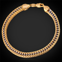Yellow Gold Color Mens Bracelets Gift Fashion Italy Jewelry Two-Tone Rock Bracelet Men Jewelry H1553 2024 - buy cheap