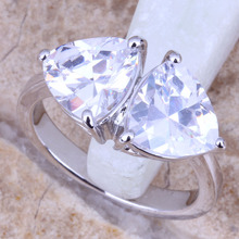 Splendid White CZ Silver Plated  Women's Ring Size 6 / 7 / 8 / 9 R0964 2024 - buy cheap