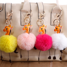 1PC Fashion Bag Accessories Cute Girl Handbag Pendant Giraffe Hair Ball Shape Faux Fur Women Bags Pendant Accessories 2024 - buy cheap