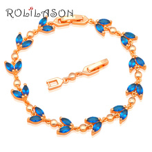 ROLILASON plants design navy Blue golden Amazing charm bracelets wedding items Fashion jewelry TB833 2024 - buy cheap