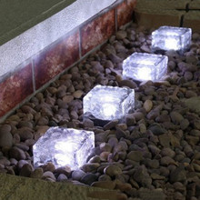 Luz LED de cristal Solar para jardín, cubo de hielo a prueba de agua, luz enterrada para camino, entrada, patio trasero, navidad 2024 - compra barato