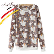 ArtSu Harajuku Cute Print Women Hoody Spring Autumn Long Sleeve Casual Sweatshirts Hoodies Tops 2017 Moleton Feminine EPHO80045 2024 - buy cheap