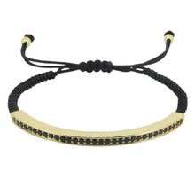 Anil Arjandas Men Bracelets Pulseira Masculina Jewelry Black Cord CZ Long Tong Brass Beads Braiding Macrame Charm Bracelet 2024 - buy cheap