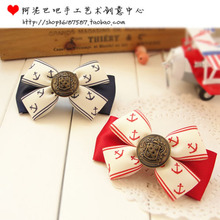 princess sweet lolita hair bow Handmade 10cm anchor navy style accessories bow hairpin preppy style a0097 2024 - buy cheap