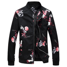 Casacos bomber florais masculinos, jaquetas e casacos masculinos de hip hop para primavera e outono, estilo chinês, de grandes dimensões 2024 - compre barato