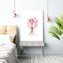 Cuadros Sweet Girls Posters and Prints Pink Flower Canvas Painting Wall Pop Art Print Wall Pictures For Living Room 2024 - buy cheap