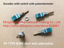 Original new 100% 09 Type encoder with switch with potentiometer B20K dual axis adjustable 2024 - buy cheap