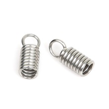 Tampa de extremidade de 50 lâmpadas, cabo de aço inoxidável crimpagem 2mm/3mm/4mm, descobertas de joias para fazer pulseira colar diy 2024 - compre barato