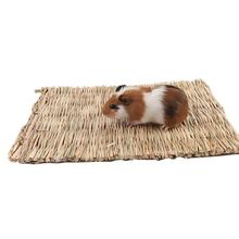 Hand-weaved Grass Woven Guinea Pig Rabbit Hamster Bed Mat Straw Nest Cage Pet Chew Toy Pad Коврик для домашних животных 2024 - buy cheap