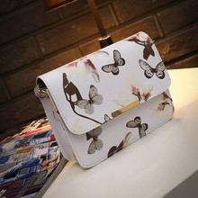 Luxury Women Bags Designer Small Satchel Women bag Flower Butterfly Printed PU Leather Shoulder Bag Retro Crossbody Bag 2024 - buy cheap
