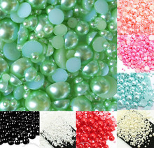 Perlas de tamaño mini verde de 2-10mm, manualidades de resina ABS, parte trasera plana, medias perlas redondas, cuentas de álbum de recortes, joyería artesanal, 1000 Uds. 2024 - compra barato