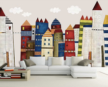 Papel de parede 3d para foto de castelo, rolos de papel de parede para decoração de casa e quarto infantil e sala de estar 2024 - compre barato