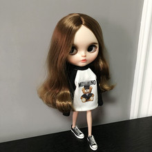 Ropa de moda para muñecas Blyth, camiseta raglán de oso para muñecas blyth Pullip ob24 ob27 azone, accesorios para muñecas Barbie, 1/6 2024 - compra barato