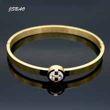 JSBAO New Arrival Womens Fashion Jewelry Stainless Steel With Big Crystal Cuff Bracelets & Bangles For Women Fashion Bracelets 2024 - buy cheap