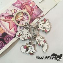 Incubadora Magica Puella Magi Madoka de dibujos animados QB metal 5 colgantes aleación figuras llavero con anilla para llaves cuerda 2024 - compra barato