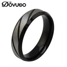 DOYUBO Fashion Men's Black Grind Titanium Steel Rings High Quality School Boy Rings Engraved Names Punk Ring Accessories DA027 2024 - buy cheap