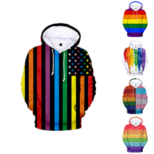 ЛГБТ Радуга флаг лесбиянок геев 3d толстовки пуловер Мода для мужчин и женщин толстовка с капюшоном Повседневная с длинным рукавом 3D толстовки с капюшоном топы 2024 - купить недорого