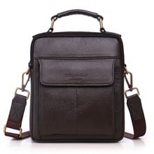 Bandolera de piel auténtica para hombre, bolso de hombro cruzado, de marca famosa, a la moda 2024 - compra barato