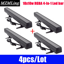 4pcs/Lot 18x10w RGBA 4-In-1 Led bar Wall Wash Light DMX512 Washer Led Outdoor /Flood Light DJ /Bar /Party /Show /Stage Light 2024 - buy cheap