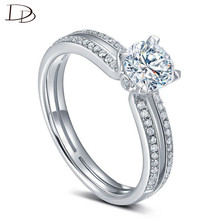 DODO Shining AAA Zirconia Wedding Bands Fashion Double Row Small Cz Stone Inlay Design Bijoux Femme Anillos Engagement Dd039 2024 - buy cheap