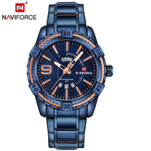NAVIFORCE-reloj de cuarzo deportivo para hombre, cronógrafo militar de lujo, de acero completo, resistente al agua 2024 - compra barato