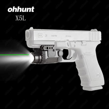 Ohhun-linterna táctica LED X5L, luz blanca integrada de 190 lúmenes, láser verde, 20mm, riel Picatinny para tiro y caza 2024 - compra barato
