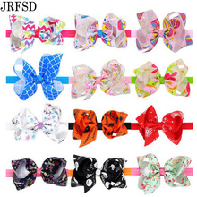 JRFSD A new cute headband newborn hair bow headband colors pattern flower crown flower hairband hair accessories H-88 2024 - buy cheap