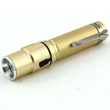 2000LM 3-Modes Grid antiskid Rechargeable Mini  LED Flashlight Torch With Clip (18650 / Not Included) Gold 2024 - buy cheap