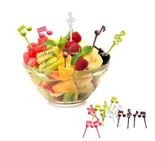 16Pcs/Set Cute Musical Note Fruit Fork Eco Friendly Plastic Easy Decoration Kitchen Bar Kids Dessert Forks Tablewar 2024 - buy cheap