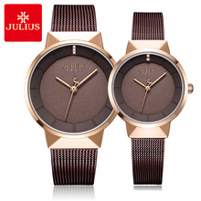 New Thin Julius Men's Watch Women's Watch Couple Lovers Clock Fashion Hours Stainless Steel Simple Boy Girl Birthday Gift Box 2024 - buy cheap