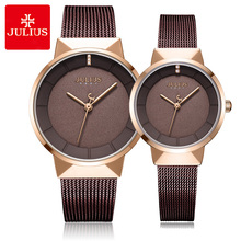 Julius-Reloj de acero inoxidable para hombre y mujer, nueva delgada, sencillo, con caja de regalo para cumpleaños 2024 - compra barato