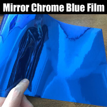 Alta elástica Azul Chrome Espelho Vinyl Folha Folha Envoltório Filme de Rolo Adesivo Decalque Do Carro 2024 - compre barato