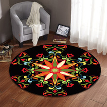 Retro Chinese style Round rugs and carpets for Home living room Cartoon Carpets Door Floor Mat bedroom personality print rug 2024 - buy cheap