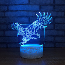 Eagle-Lámpara de noche pequeña Led colorida, Base de patrón de explosión de personalidad, lámpara 3d Usb, nueva visión especial, luz de mesa pequeña 3d 2024 - compra barato