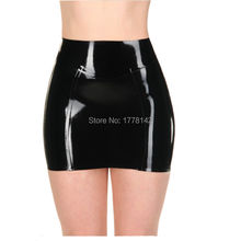 Minifalda de goma negra de látex para mujer, 0,4mm, para ropa de discoteca 2024 - compra barato