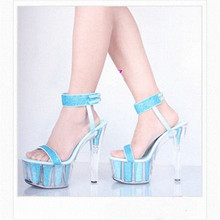 Модная пикантная обувь; Клубные босоножки на высоком каблуке 15 см; тапочки; женская обувь для выступлений 2024 - купить недорого