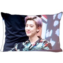 Funda de almohada rectangular de satén de dos cara estampada, Estrella KPOP Park Chanyeol, regalo personalizado de su imagen 2024 - compra barato