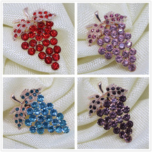 Multicolor crystal rhinestone fruit grape cute brooch pins for women fashinon exquisite rose gold-color jewelry  K 2024 - buy cheap