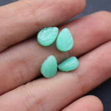 (20 pieces/lot) 8.65mm*6mm*3mm Carved Artificial Coral leaf 8.65mm*6mm*3mm Small leaf Mint blue color  for Jewelry making 2024 - buy cheap