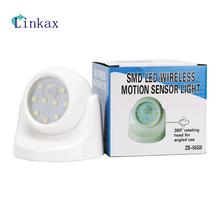 Auto pir ir detector infravermelho lâmpada de segurança 9 led sensor de movimento noite luz de parede 360 graus rotação das crianças nightlight 2024 - compre barato