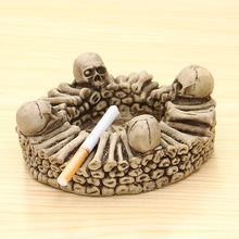 Creative Practical Smoking Accessories Resin Skull Ashtray Home Decoration Ash Tray Personality Cigarette Ashtray Ornaments 2024 - buy cheap