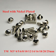 100pcs TM M3*4/5/6/8/10/12/16/20/25mm Phillips Truss Head Machine Screws Large Pan Cross Recessed Mushroom Screw Steel Nickel 2024 - buy cheap