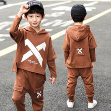 Boys Spring Autumn Clothing Sets Hip Hop Children's Fashion Casual Hooded Sweatershirt Pants 2pcs Clothes Sets 2024 - compre barato