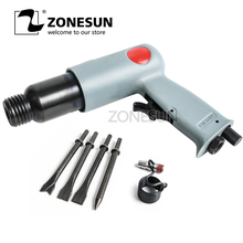 ZONESUN-juego para pala neumática Industrial, herramientas de aire, cincel de aire, removedor de óxido, pala de viento, reparación de frenos con 4 cabezales, R-7622 2024 - compra barato